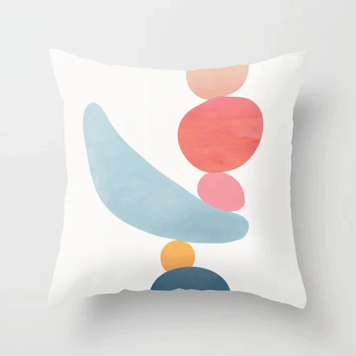 Modern Simple Abstract Pillowcase Simple Geometric Peach Skin Pillow