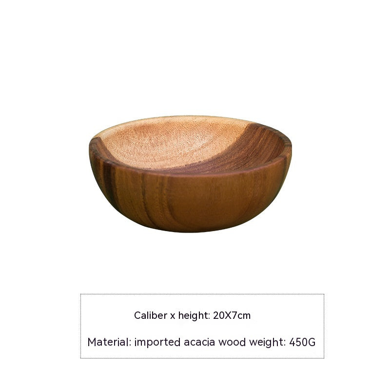 Household Round Solid Wood Plate