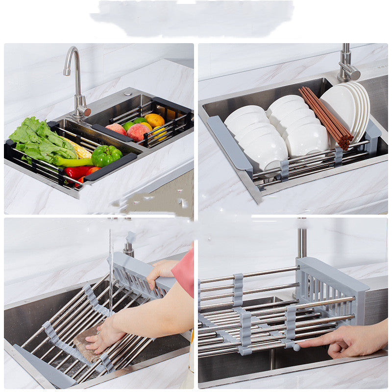 Kitchen Sink Retractable Drain Basket