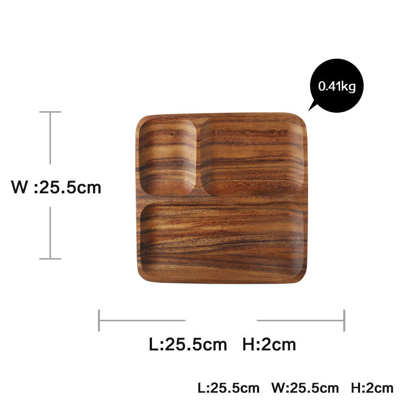 Wood split breakfast plate