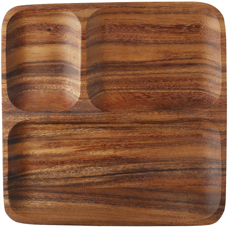 Wood split breakfast plate