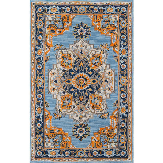 Traditional Runner Area Rug, Blue, 2'3" X 7'10" Runner