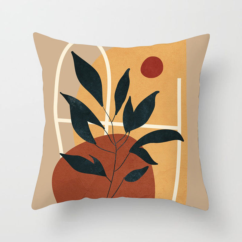 Modern Simple Abstract Pillowcase Simple Geometric Peach Skin Pillow