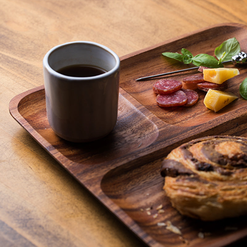 Wood split breakfast plate