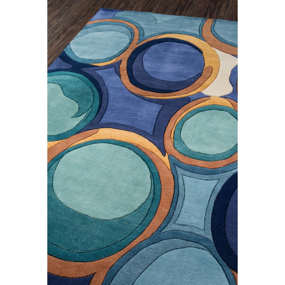 Contemporary Runner Area Rug, Blue, 2'6" X 8' Runner