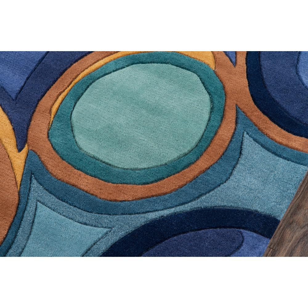 Contemporary Runner Area Rug, Blue, 2'6" X 8' Runner