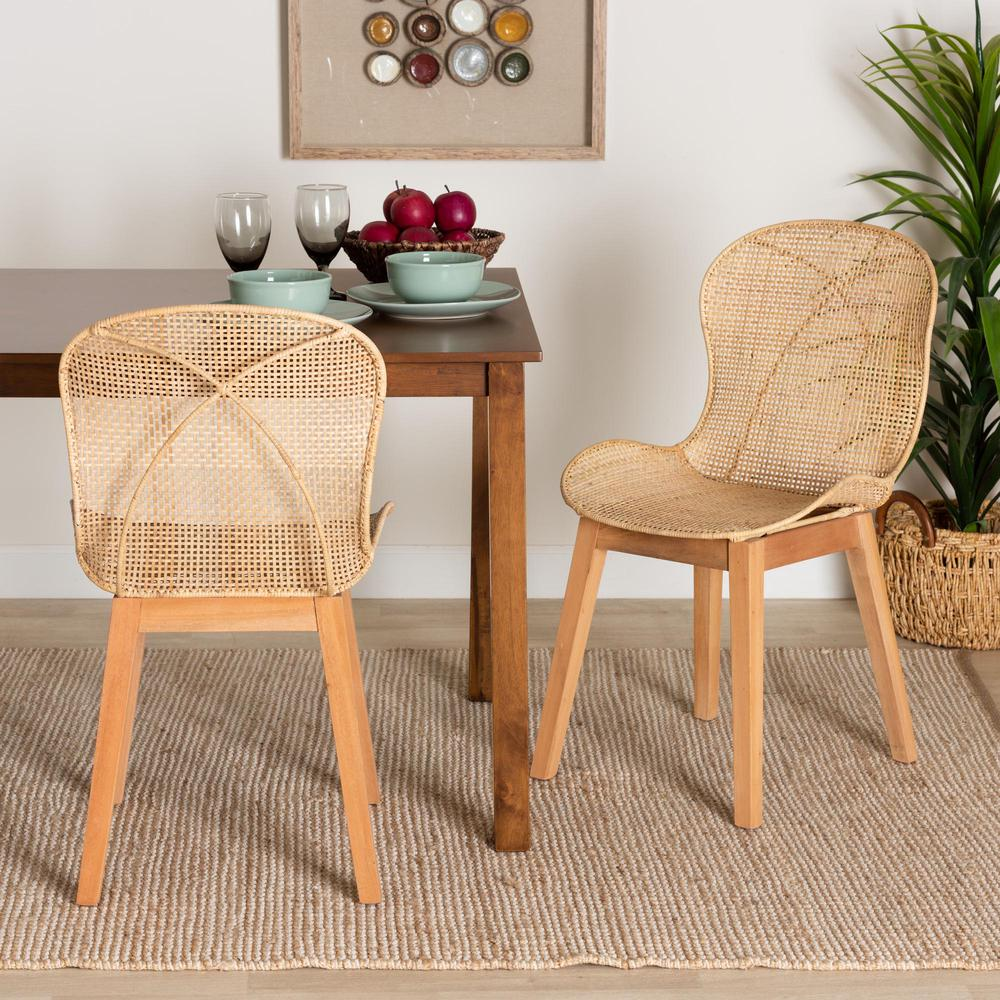 Rattan 2-Piece Dining Chair Set