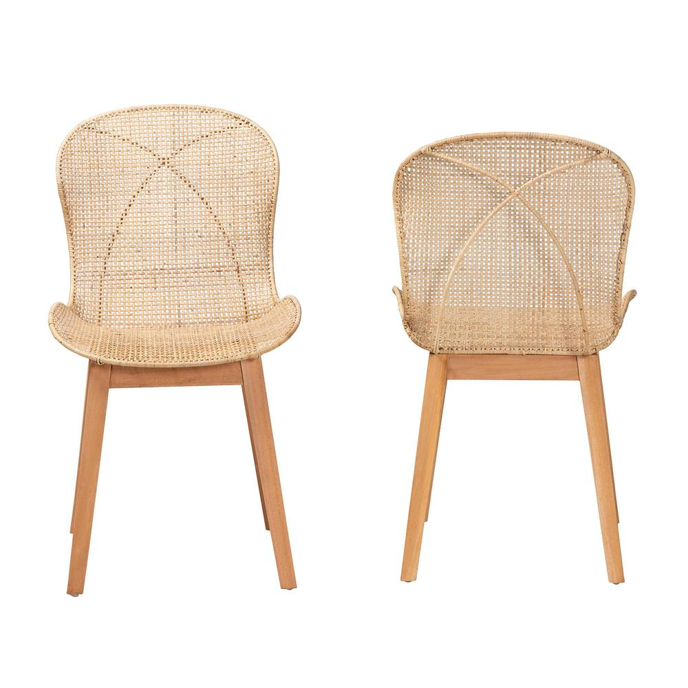 Rattan 2-Piece Dining Chair Set