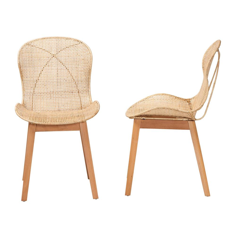 Rattan 2-Piece Dining Chair Set