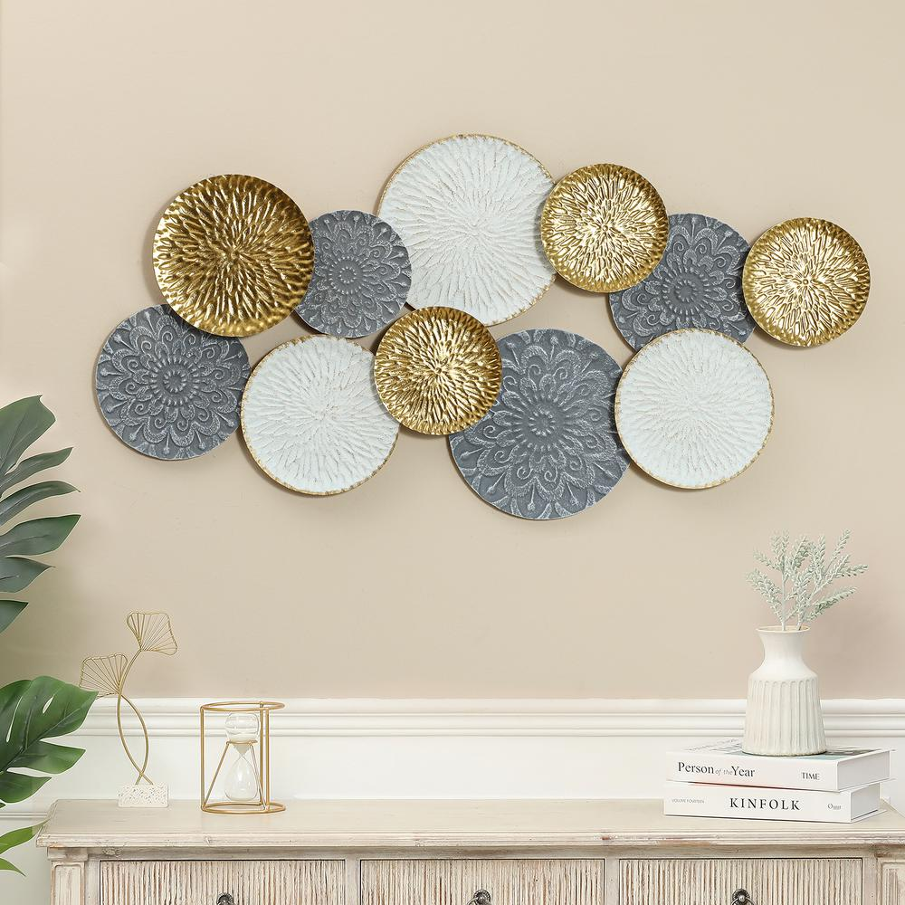 48" W Connected Circles Metal Wall Decor Sculpture