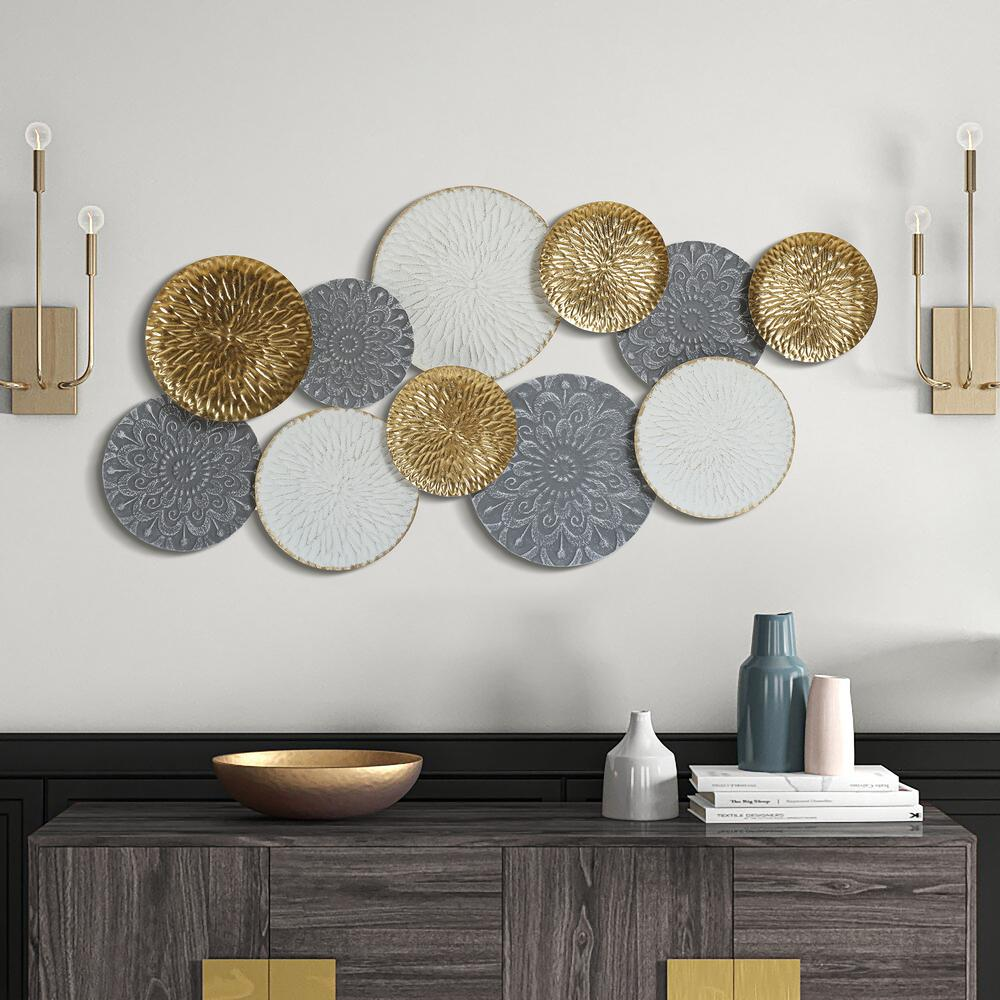 48" W Connected Circles Metal Wall Decor Sculpture