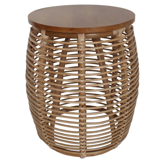 Iris Round Rattan End Table