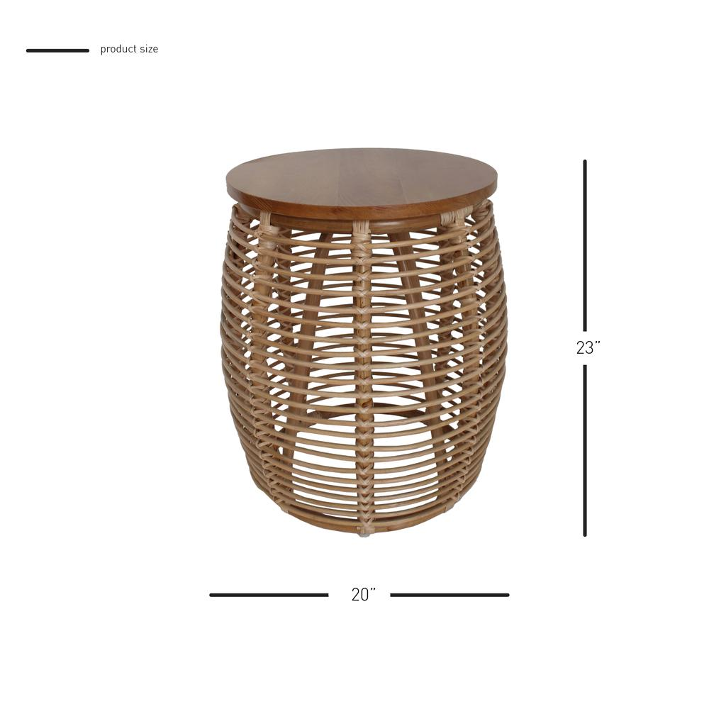 Iris Round Rattan End Table