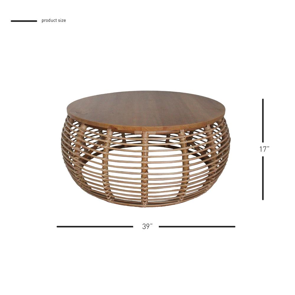 Iris Rattan Round Coffee Table