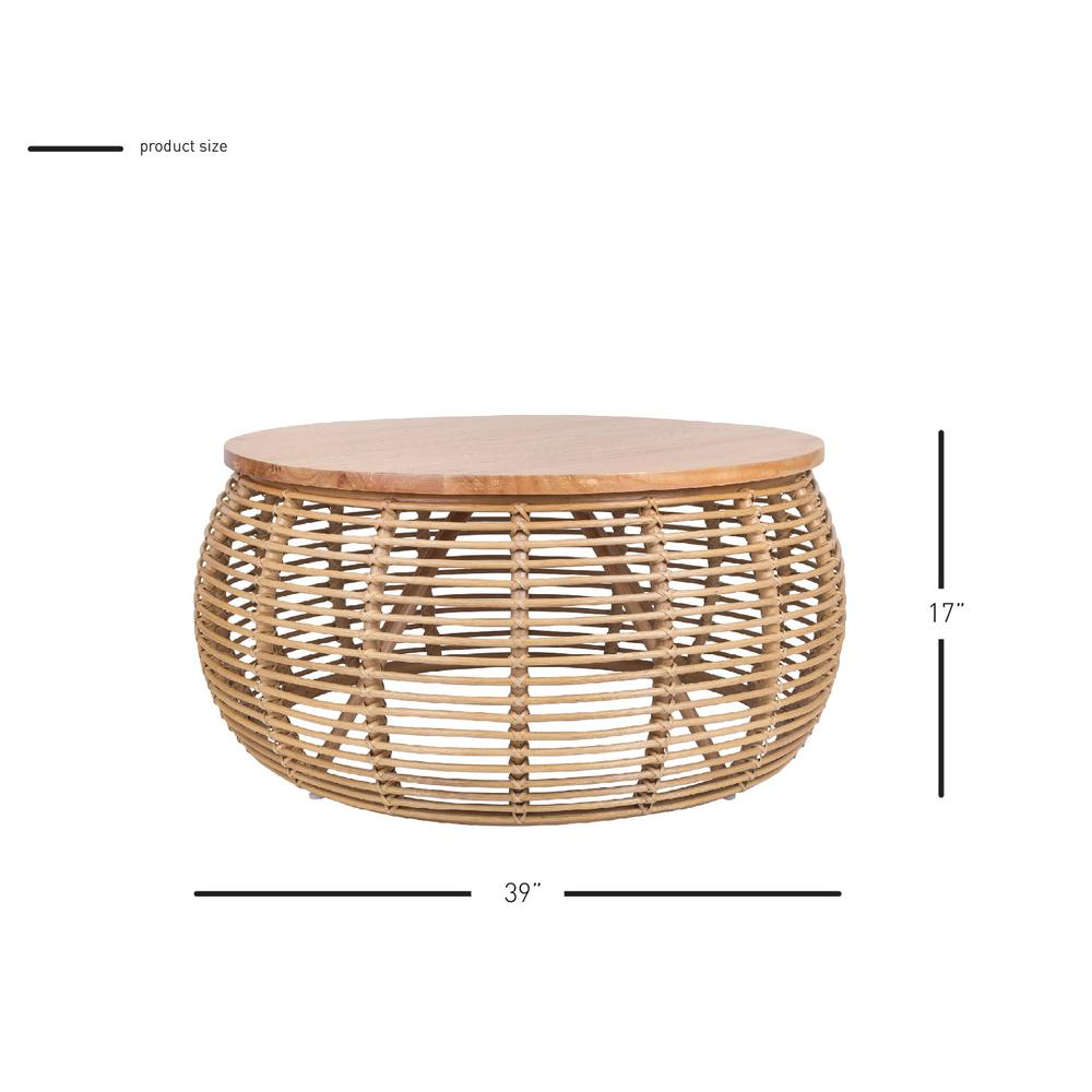 Iris Rattan Round Coffee Table