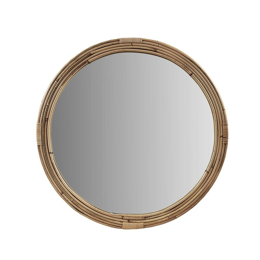 Martha Stewart Natural Rattan Round Wall Mirror