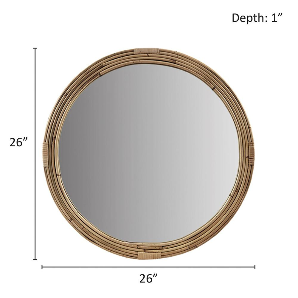 Martha Stewart Natural Rattan Round Wall Mirror