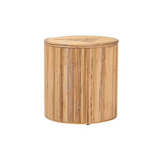 Milagra Modern Bohemian Natural Rattan End Table