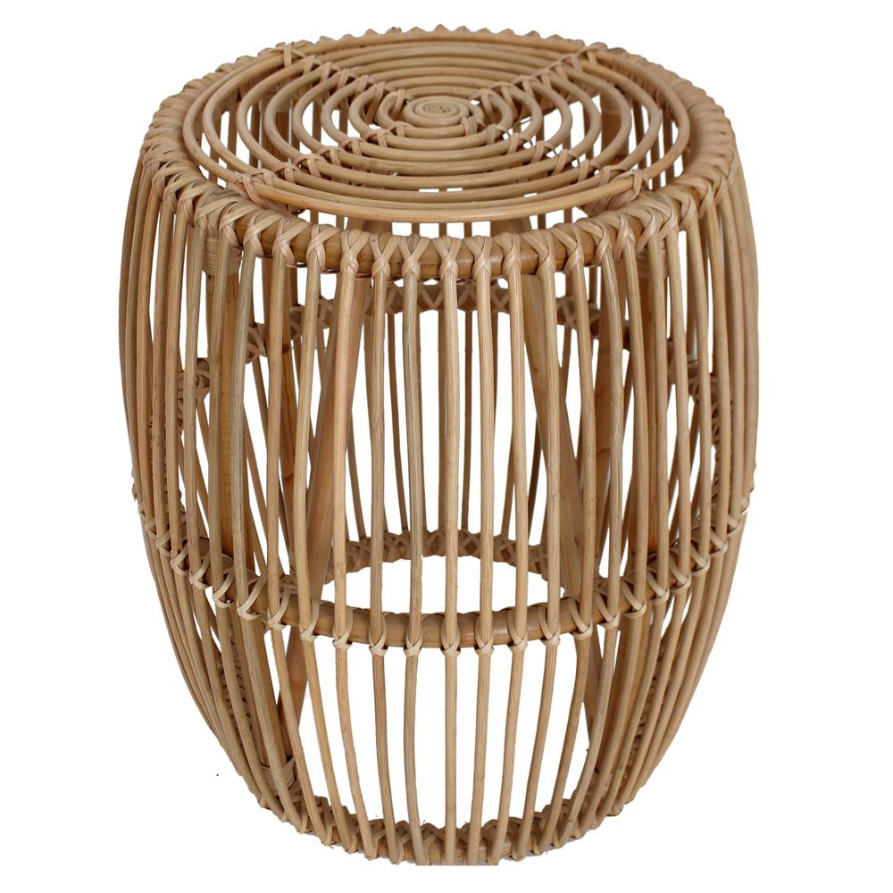 Keegan Round Rattan End Table