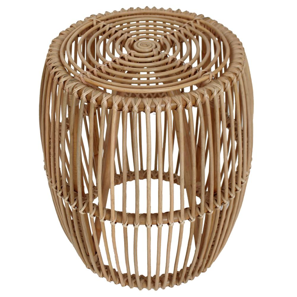 Keegan Round Rattan End Table