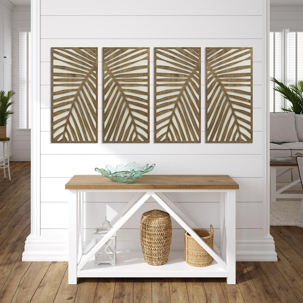 Two-tone 2-piece Wood Panel Wall Decor Set