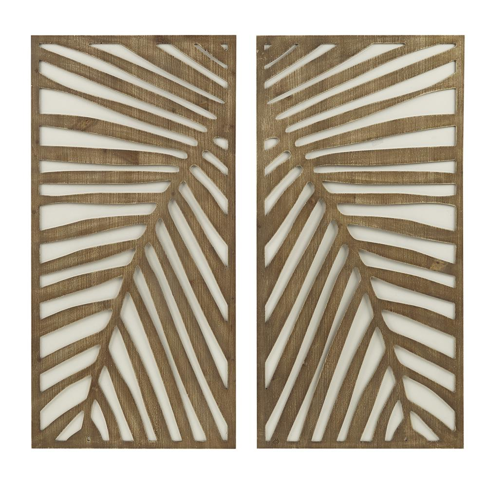 Two-tone 2-piece Wood Panel Wall Decor Set