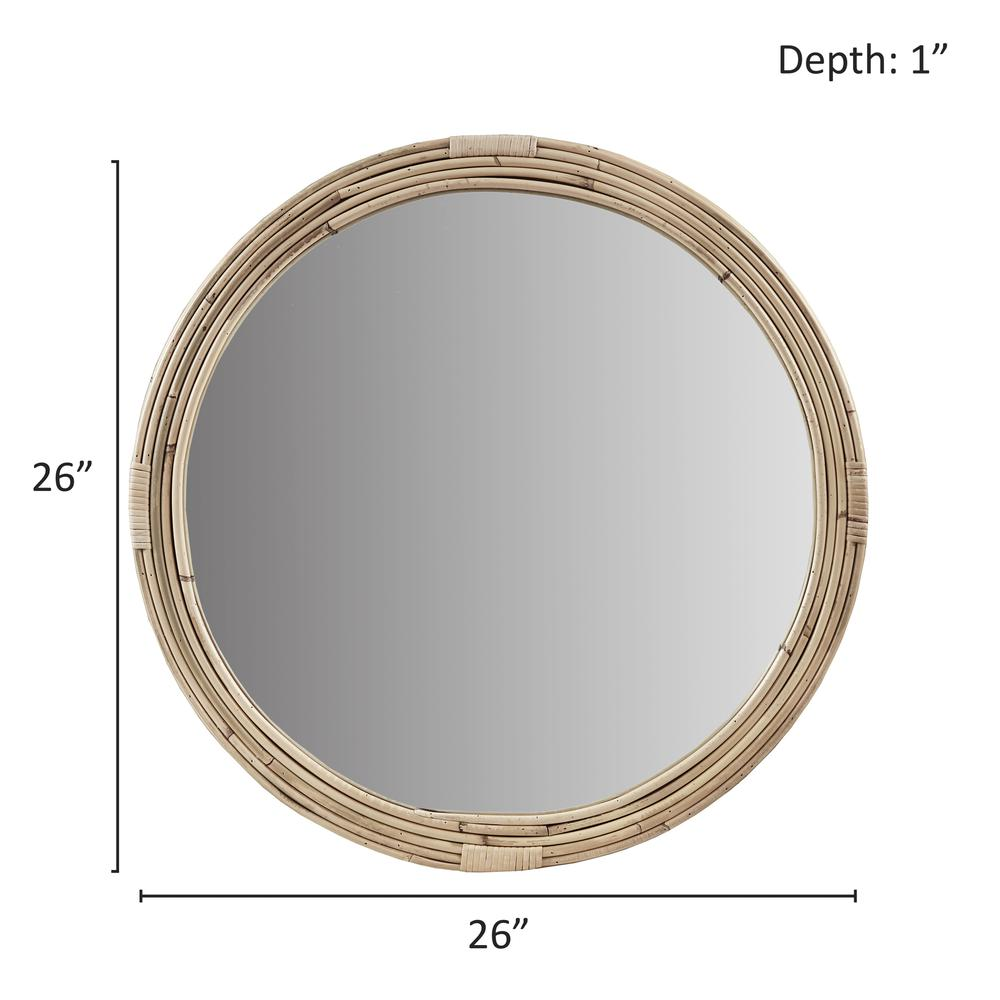 Martha Stewart Natural Rattan Round Wall Mirror