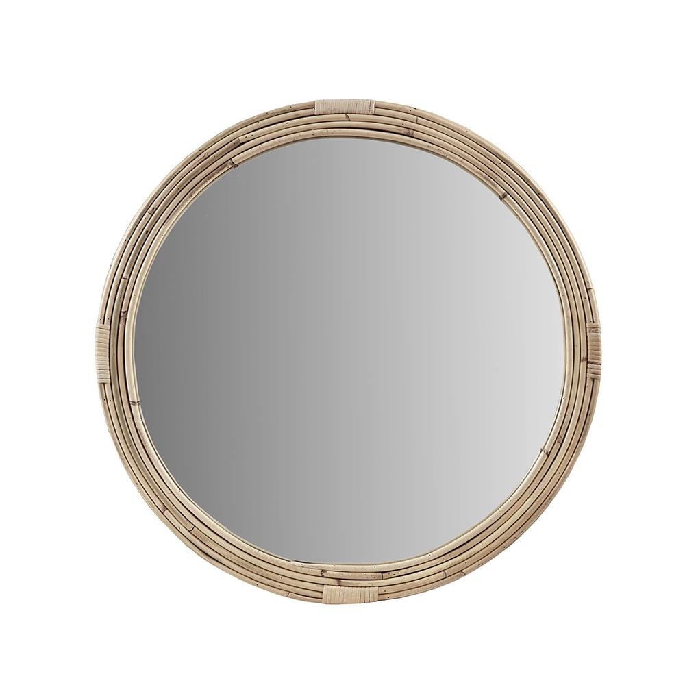 Martha Stewart Natural Rattan Round Wall Mirror