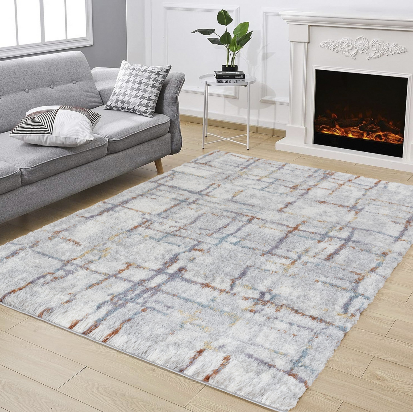 Loft Shag GC_CZY1009 Multi 7 ft. 10 in. x 9 ft. 10 in. Shaggy Area Rug