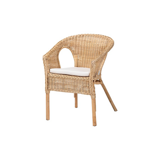 Abbey Modern Bohemian Natural Rattan Dining Chair