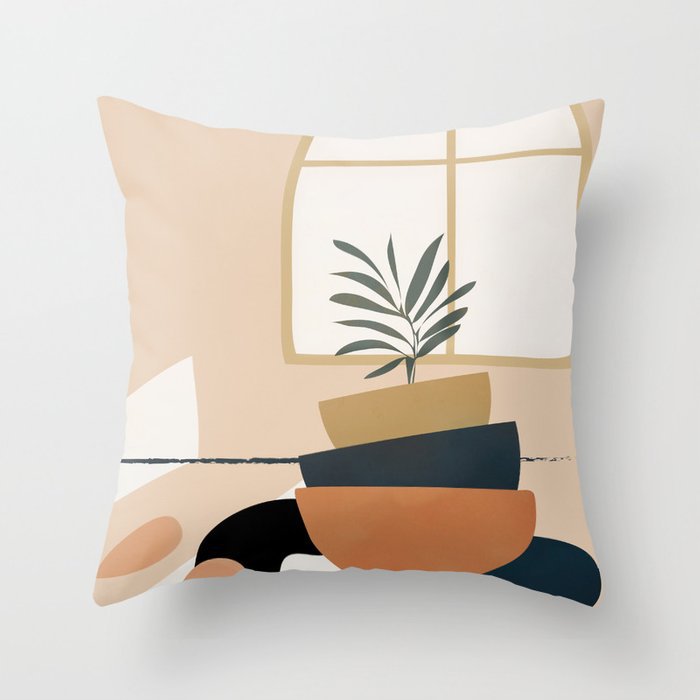 Modern Simple Abstract Pillowcase Simple Geometric Peach Skin Pillow