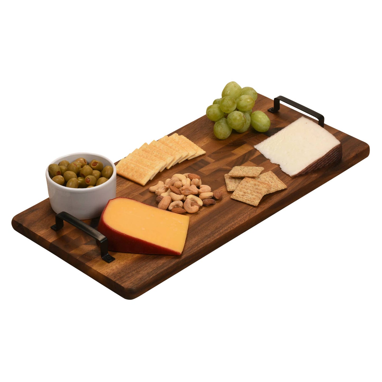 Wood Tray w/ Metal Handle -  Large