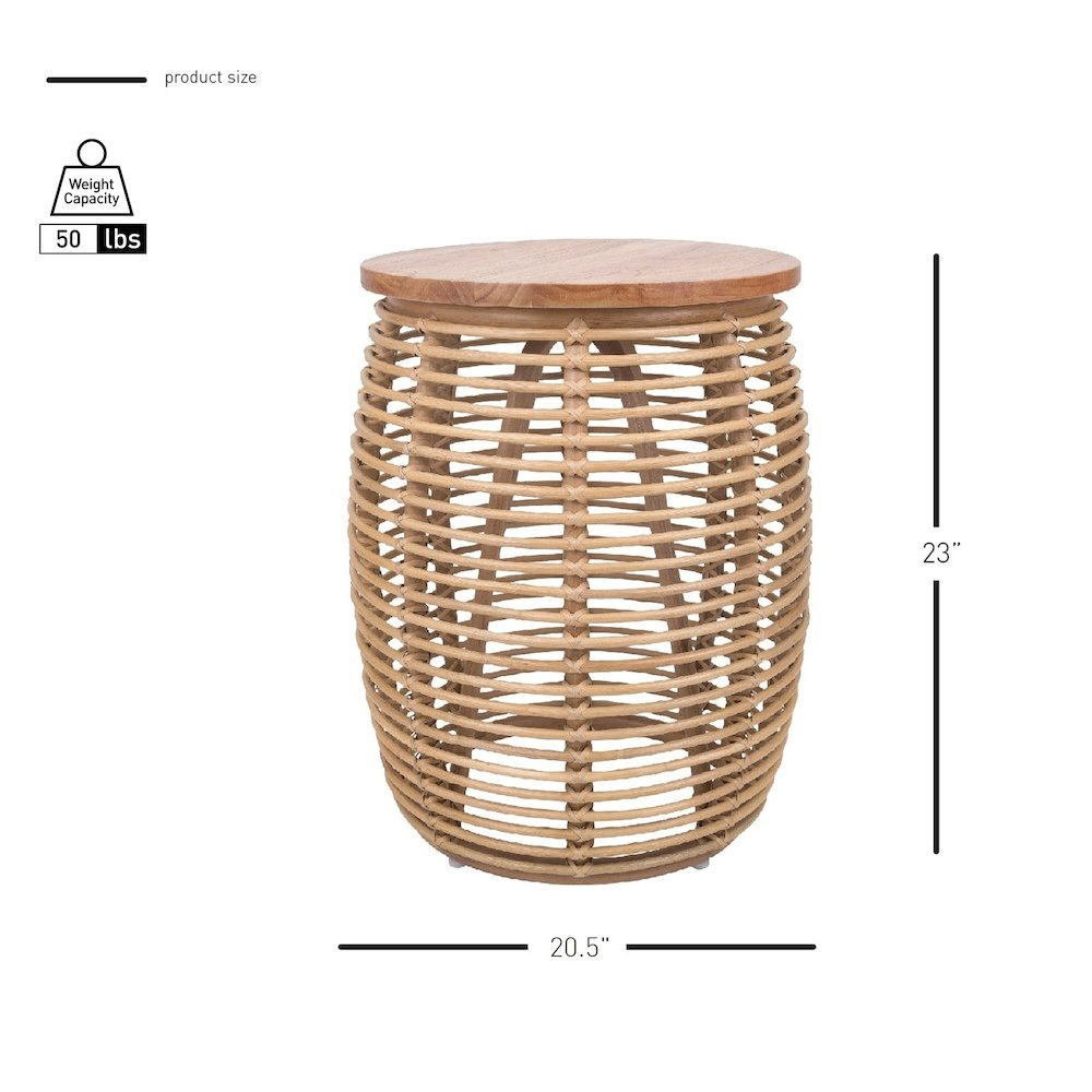 Iris Round Rattan End Table