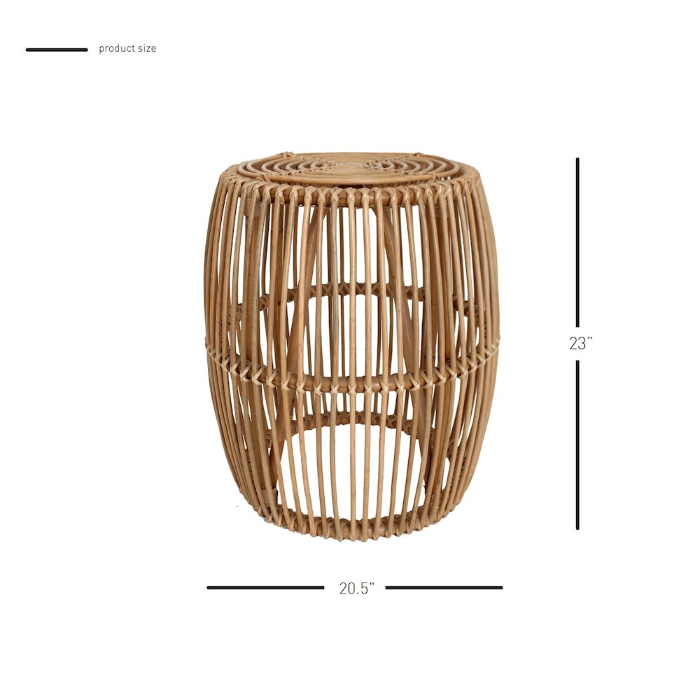 Keegan Round Rattan End Table