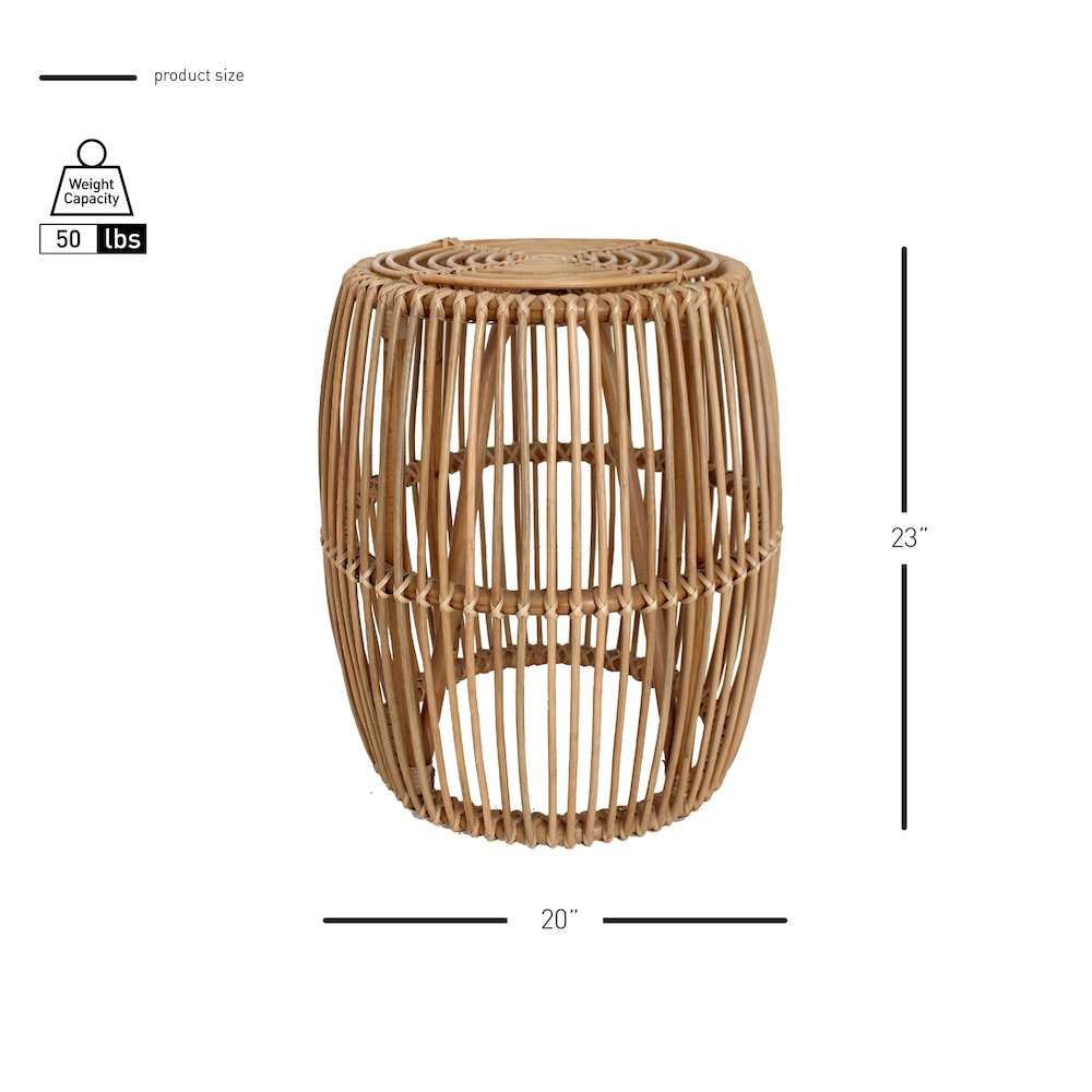 Keegan Round Rattan End Table