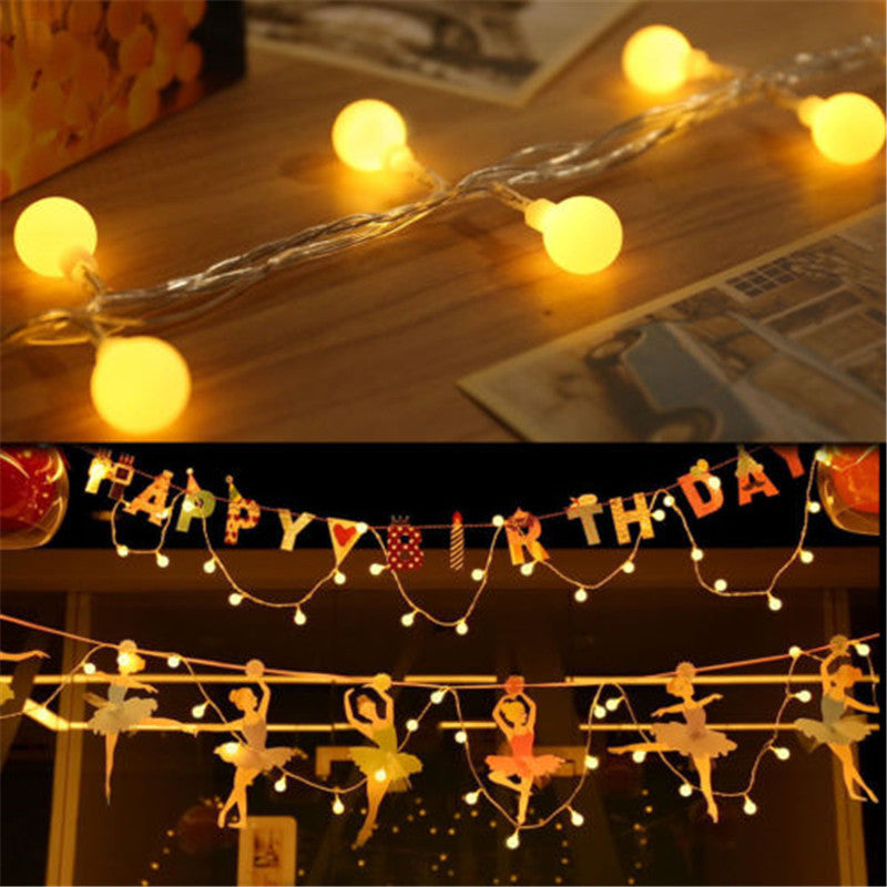 Frosted LED small ball lantern string