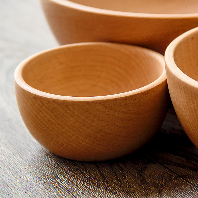 Stylish Salad Fruit Serving Wooden Soup Bowl Tableware