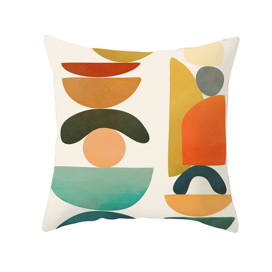 Modern Simple Abstract Pillowcase Simple Geometric Peach Skin Pillow