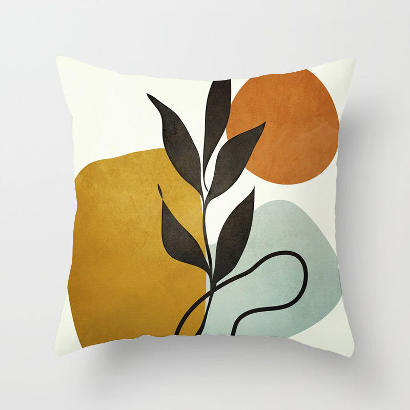 Modern Simple Abstract Pillowcase Simple Geometric Peach Skin Pillow