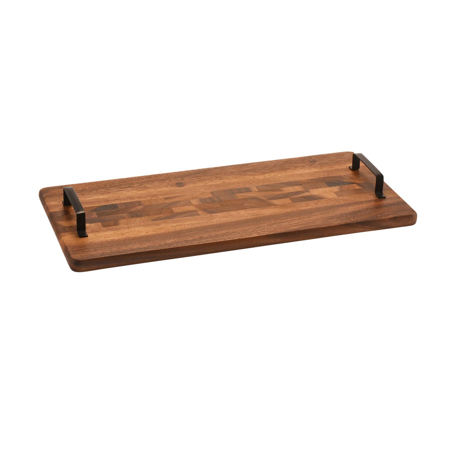 Wood Tray w/ Metal Handle -  Large