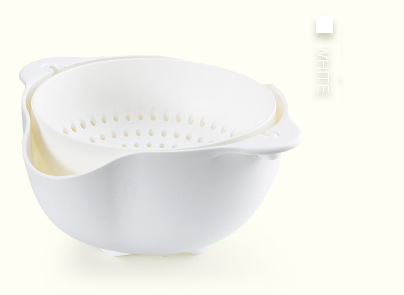 Double thickening drain basket washing basket kitchen drain basin creative fruit bowl