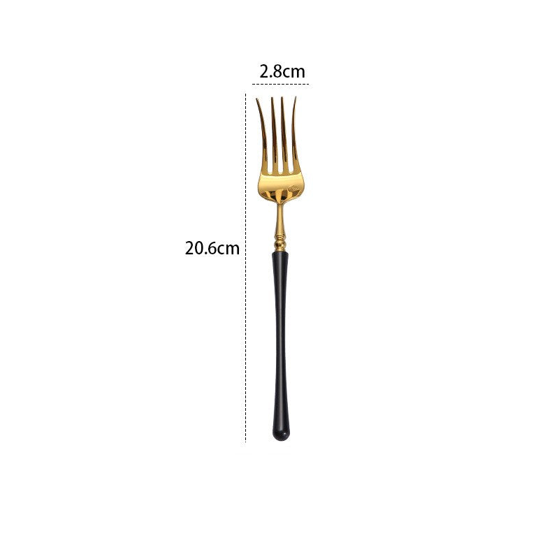 Stainless Steel 304 Knife, Fork And Spoon Tableware Black Gold