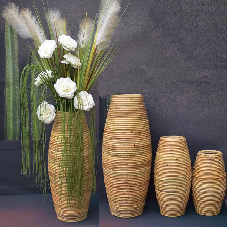 Natural Color Indonesian Rattan Vase Rattan Vase