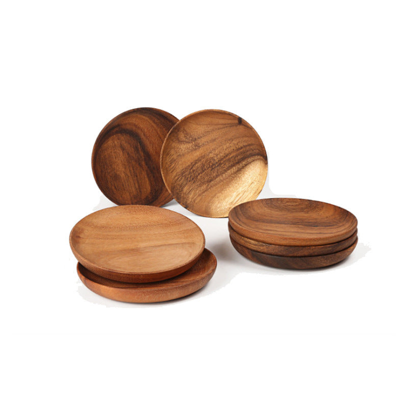 Walnut Japanese Round Tableware Wood Dish